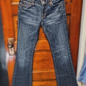 7 For All Mankind Dark Blue Flare Jeans